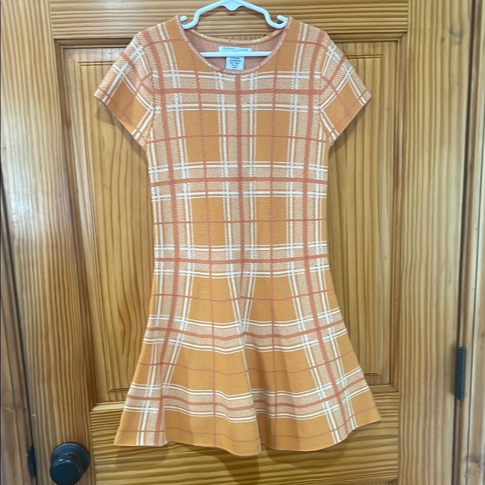 Orange Plaid Kids Dress